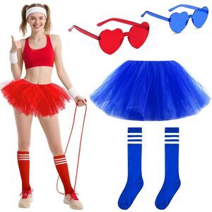 8412 2 Pcs Tutus For Adult Set, 5 Layered Tulle Colorful Tutu